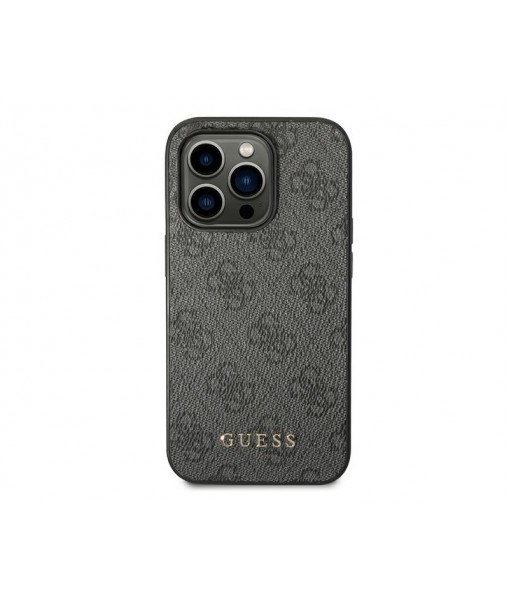Husa IPhone 15 Pro, Guess Originala, Metal Logo, Negru